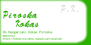 piroska kokas business card